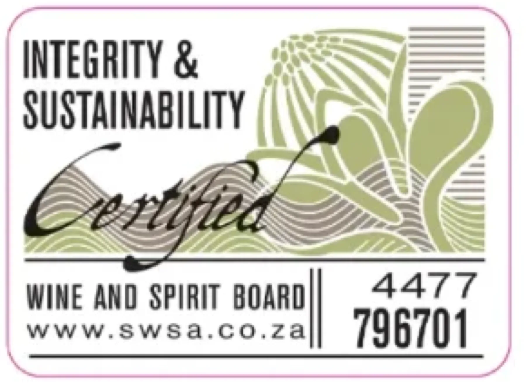Integrity & Sustainability Certified — Wine and Spirit Board certification logo