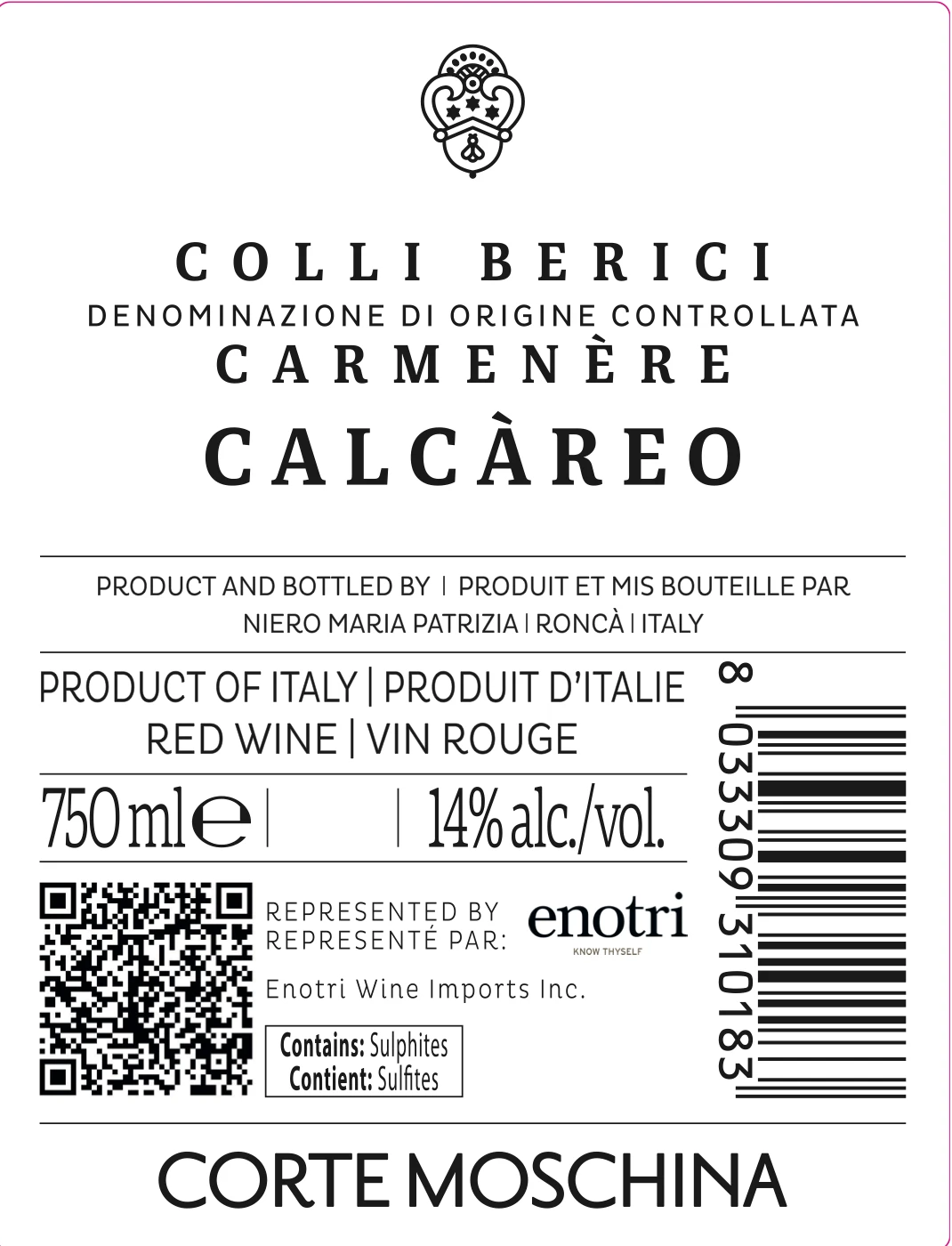 Corte Moschina Calcàreo label