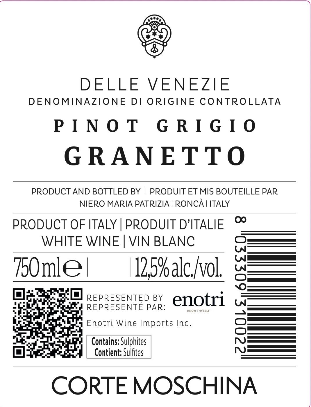 Corte Moschina Granetto label