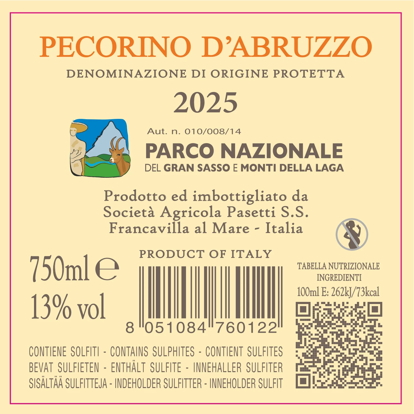 Pasetti Pecorino d'Abruzzo label